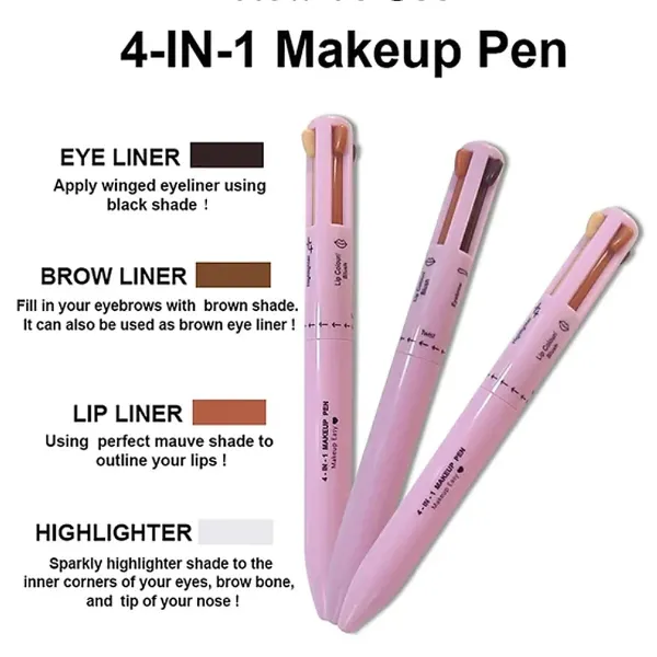 4 in 1 Makeup Pen [Eyeliner, Brow Liner, Lip Liner & Highlighter]