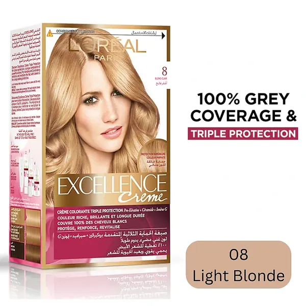 Loreal Paris Hair Color 8 Light Blonde – Excellence Creme